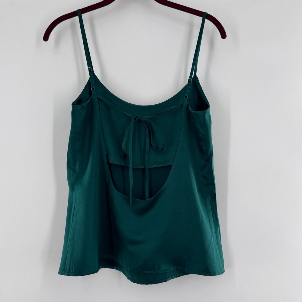 Reformation Nevada Emerald Green Silk Cami Top Size S